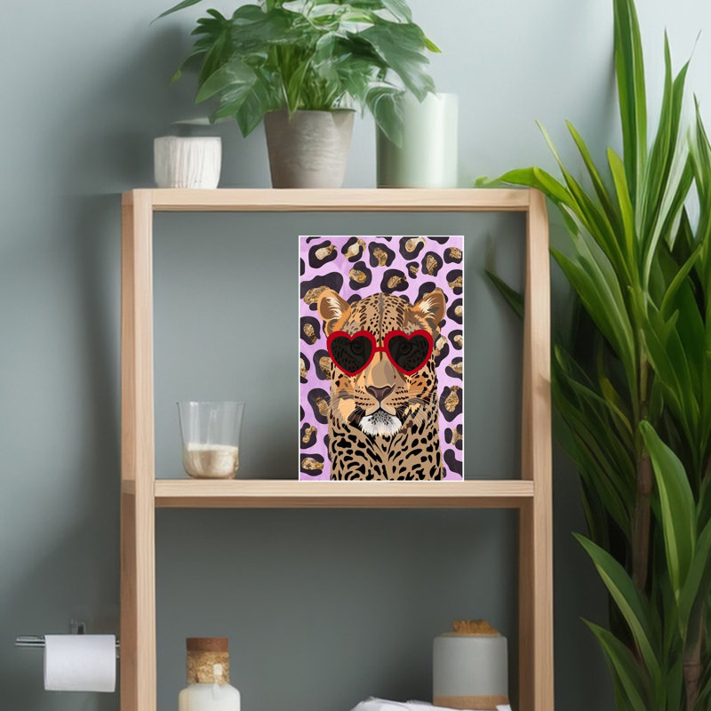 Leopard Heart Sunglasses Modern Wall Art Print by Sarah Manovski - Wrapped Canvas Print, 45.72cm H x 30.48cm W