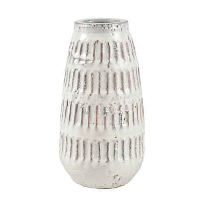 Vase Donterio - Grand blanc vieilli glacé
