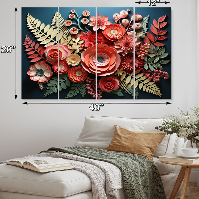 Ferns Coral Whispers Papercut Plants & Flowers Wall Decor on Metal