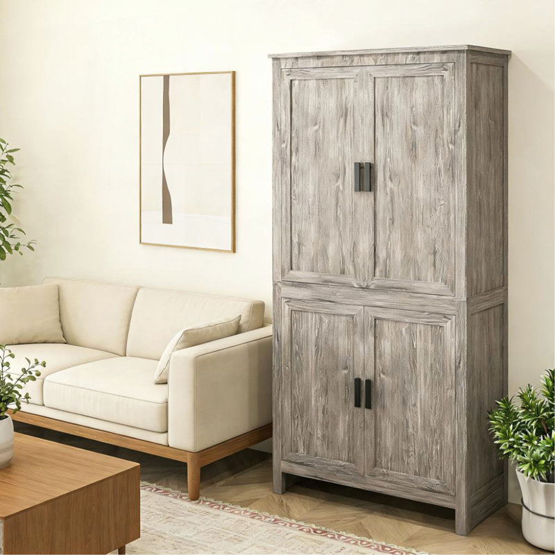 Freestanding Storage Cabinet,Kitchen Pantry With Adjustable Shelves,For Home, Light Gray