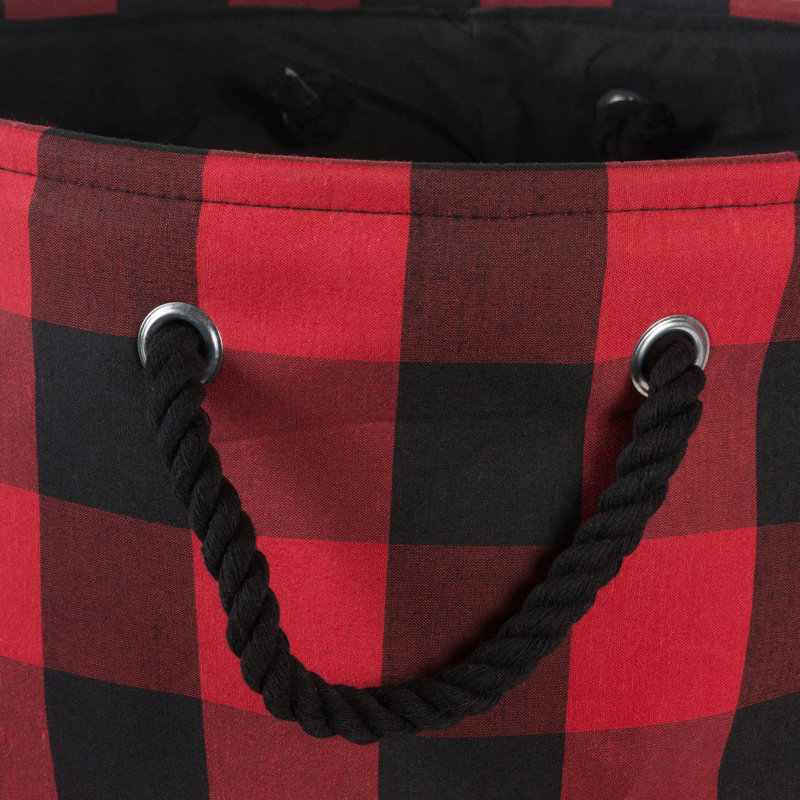 Bac en tissu Coleto Buffalo Check, H 12 po x l 10 po x P 16 po, Rouge / Noir