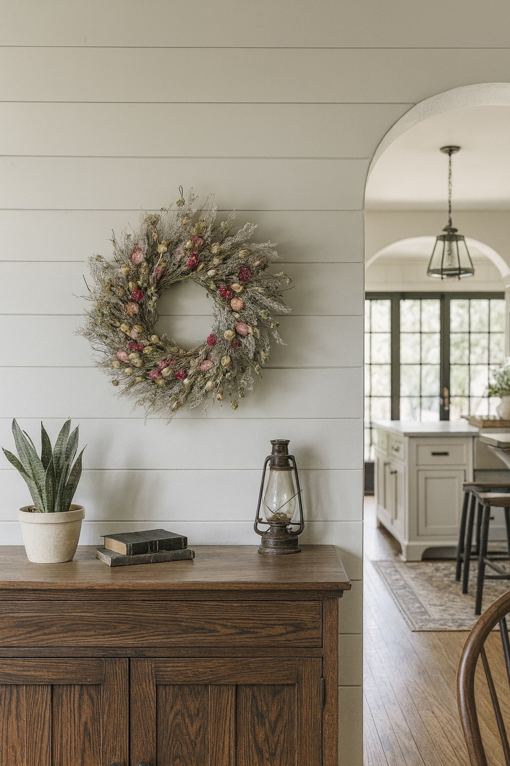 22" Handcrafted Poppy Pod Wreath