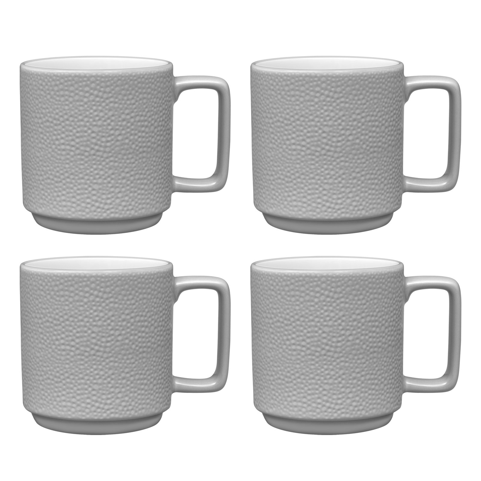 Noritake Colortex Stone Stax Mugs, 16 Oz., Set of 4, Gray