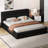 King Size Upholstered Platform Bed, Black-406820693