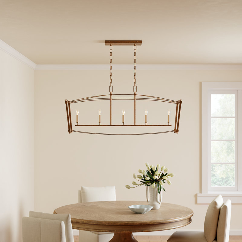 Olive 5 - Light Kitchen Island Pendant, Antique Gild