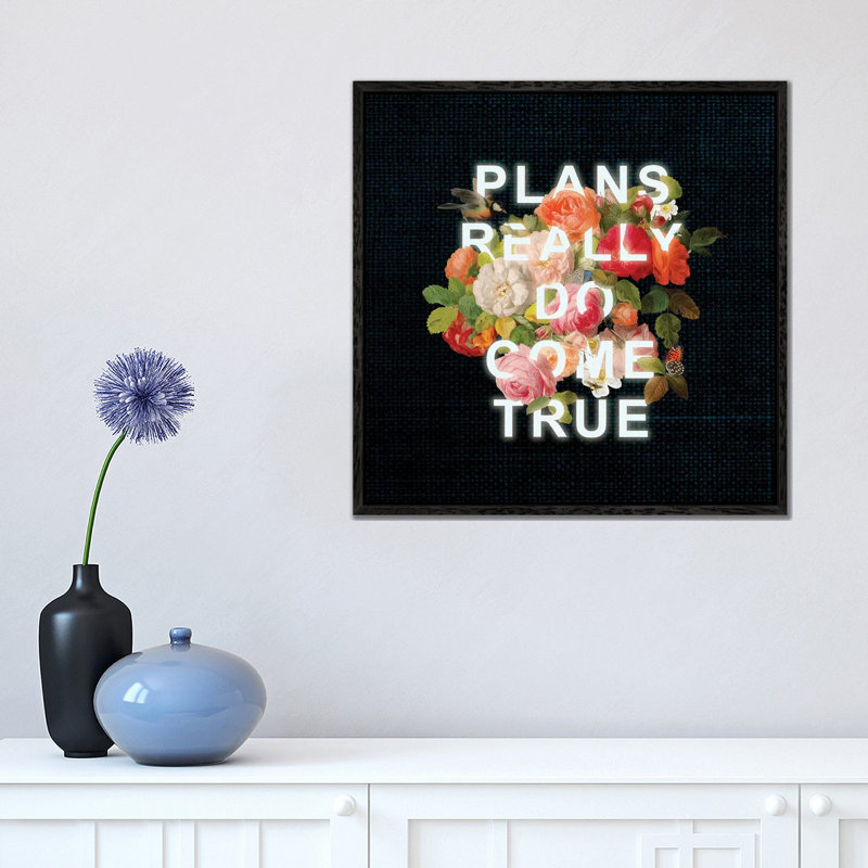 Plans 1 Piece Wall Art on Canvas, 45.72 cm H x 45.72 cm W, Black Framed