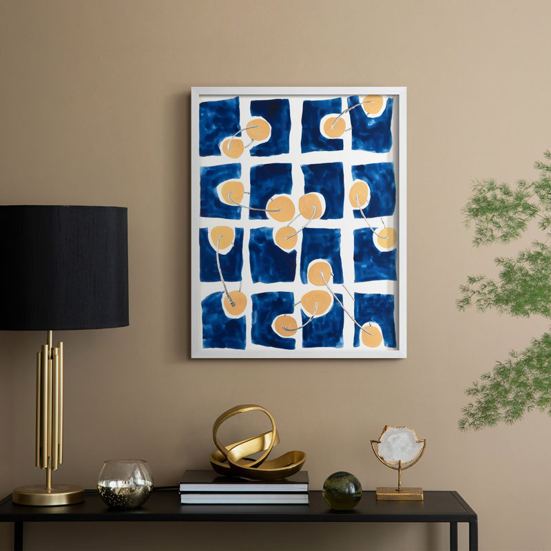 Abstract Abstract I, reproduction encadrée - bois massif, H 11 po x l 9 po, Blanc