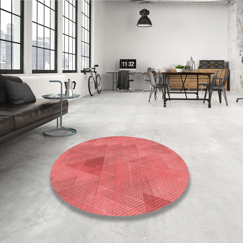 Performance Wool Abstract Indoor Rug, Round 6'