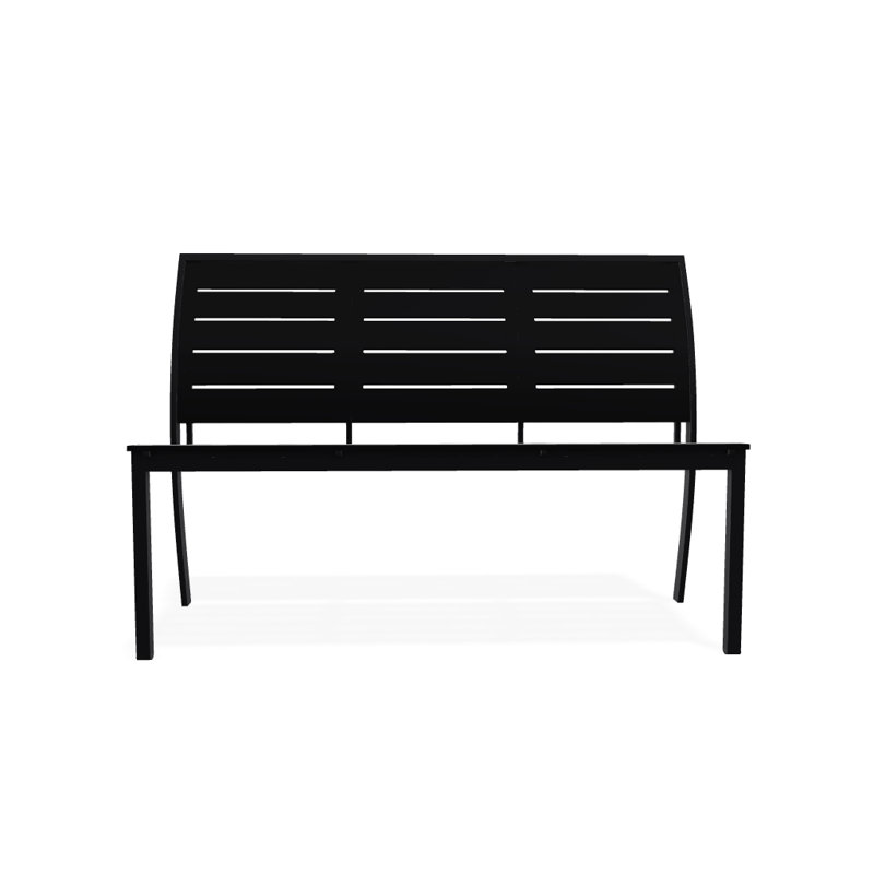 Banc de parc empilable aluminium Bazza, Noir P70, Noir texturé
