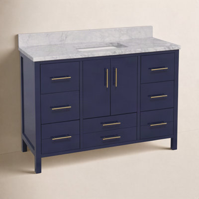 Kiara 48" Carrara Marble Single Bathroom Vanity