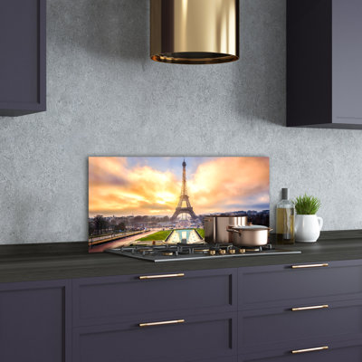 Sebastianne Yellow - Eiffel Tower Paris - No Frame Print on Glass