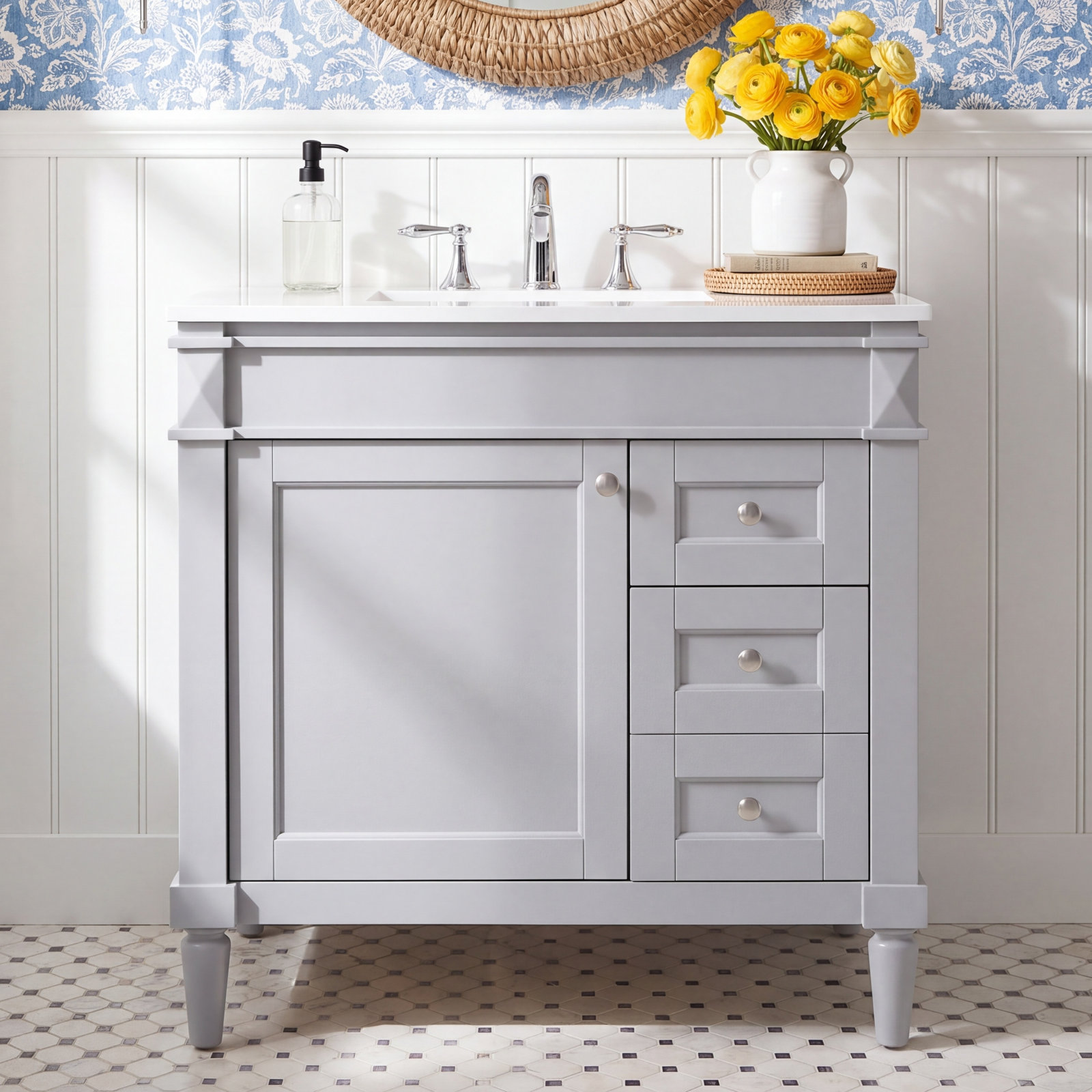 32 " Single Bathroom Vanity, Gray