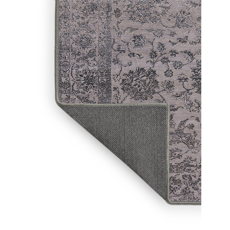 Tapis oriental noir / gris Shavonne, Rectangle 6 pi x 9 pi