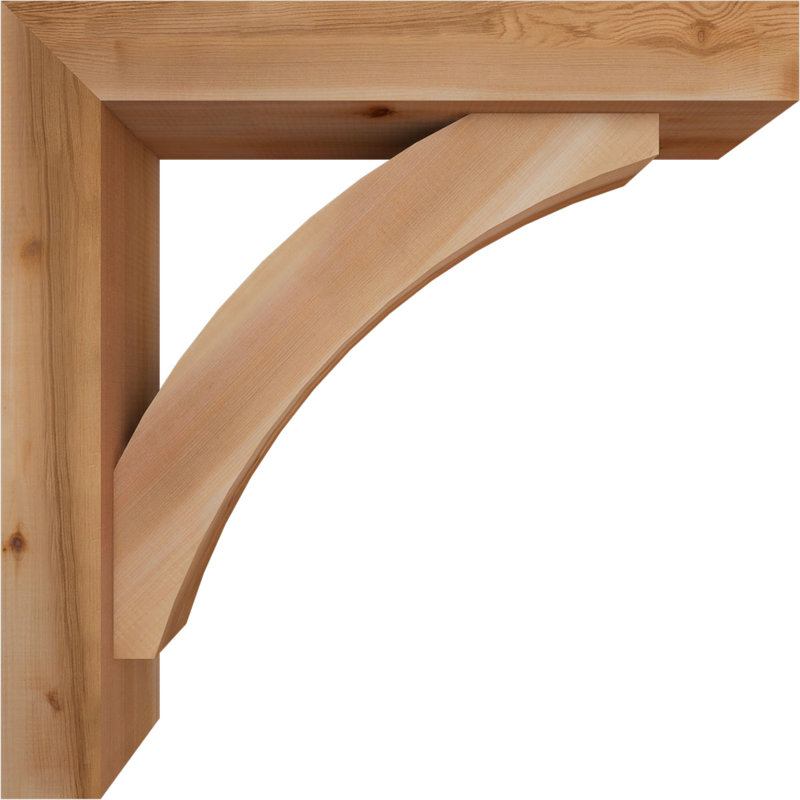 Thorton Block Bracket with Offset Brace, 28 x 28, 5 1/2"W Western Red Cedar (Smooth)