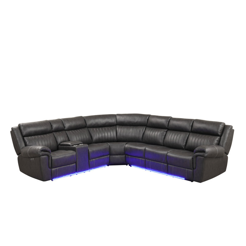 Canapé modulaire rembourré 3 pièces Briehn, Gris
