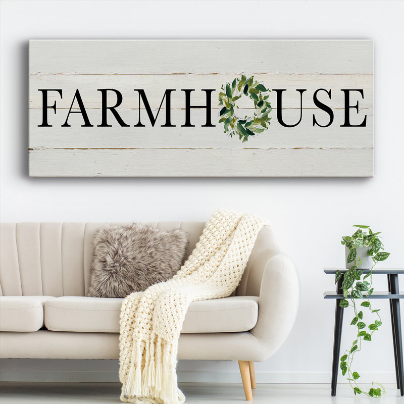 «Farmhouse On Canvas», art textuel, H 24 po x l 60 po x P 1,5 po