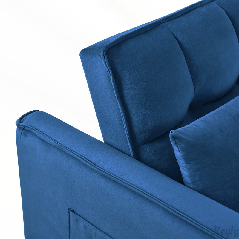 3 in 1 Convertible Sleeper Sofa Bed with Pillows, Blue