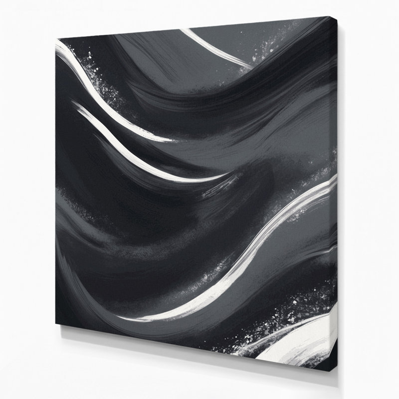Abstract Landscape 90 Black Canvas Wall Art, 8" H x 8" W