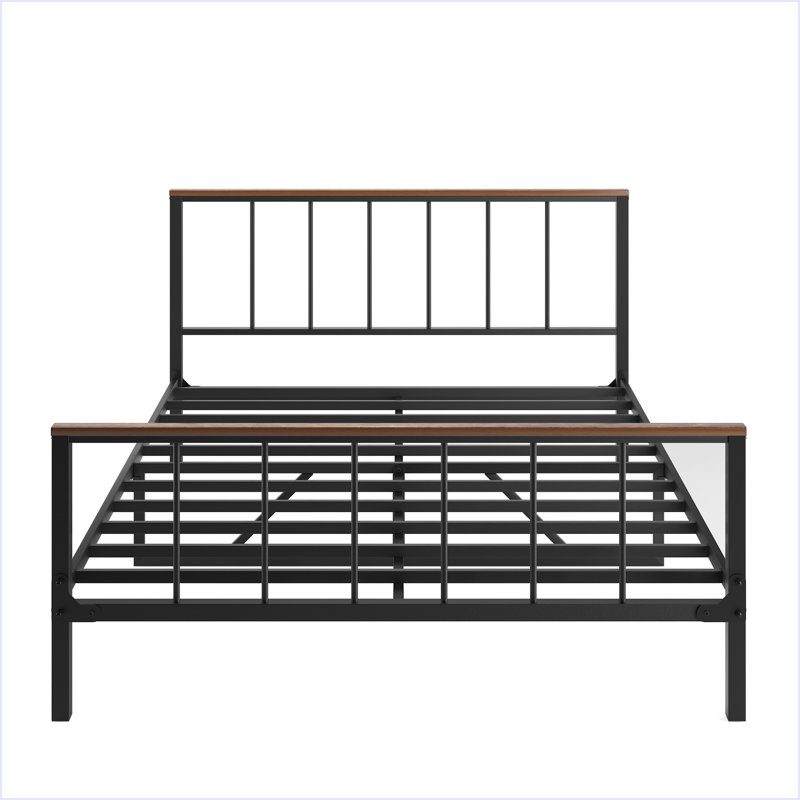 Metal Platform Bed With Headboard And Footboard,Sturdy Metal Frame, No Box Spring Needed, Full
