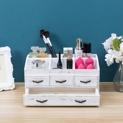 7 Compartment Wood Desktop Organizer
