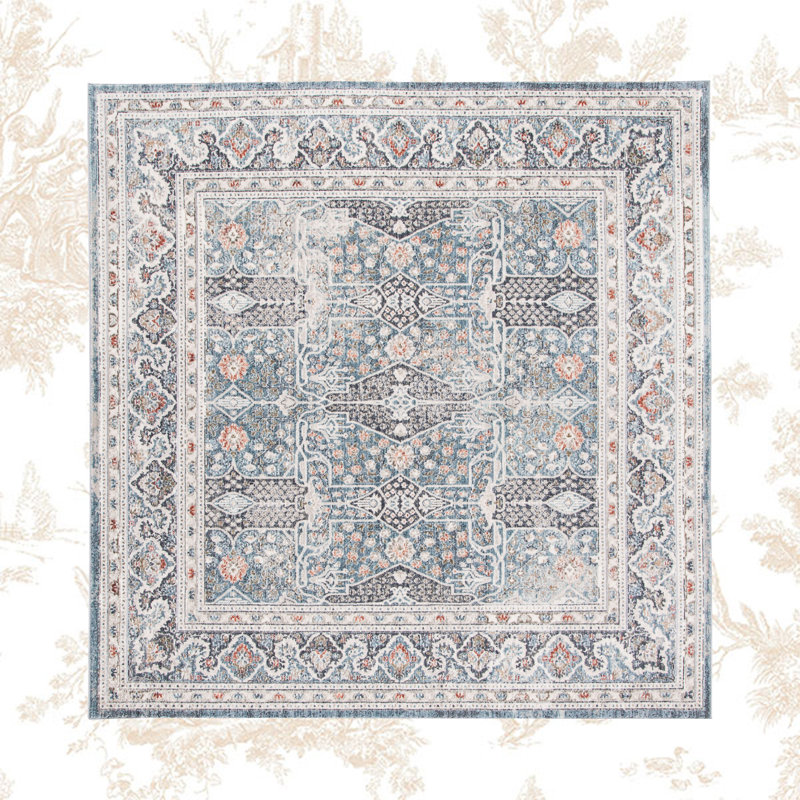 Avelien John Oriental Gray Area Rug, Square 6'7"