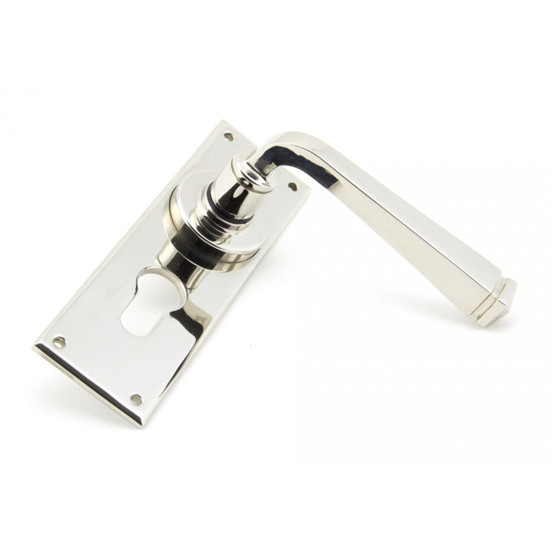Avon Lock Door Handle Kit, Polished Nickel