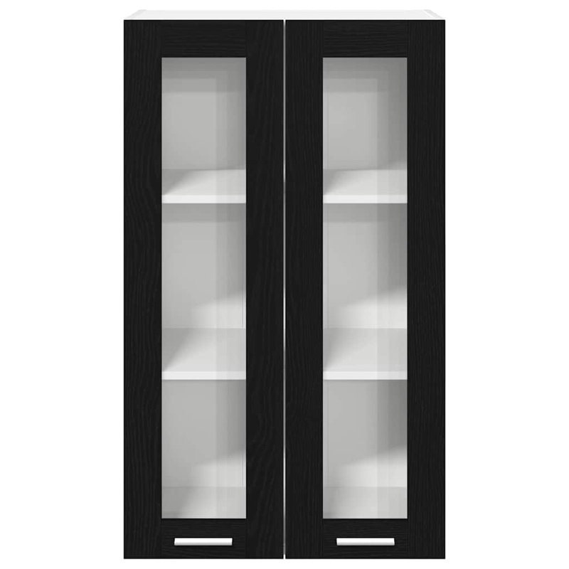 Vidaxl Hanging Cabinet With Storage Riga Artisan Oak 60 X 31 X 100 Cm, 100cm H x 60cm W x 31cm D, Black