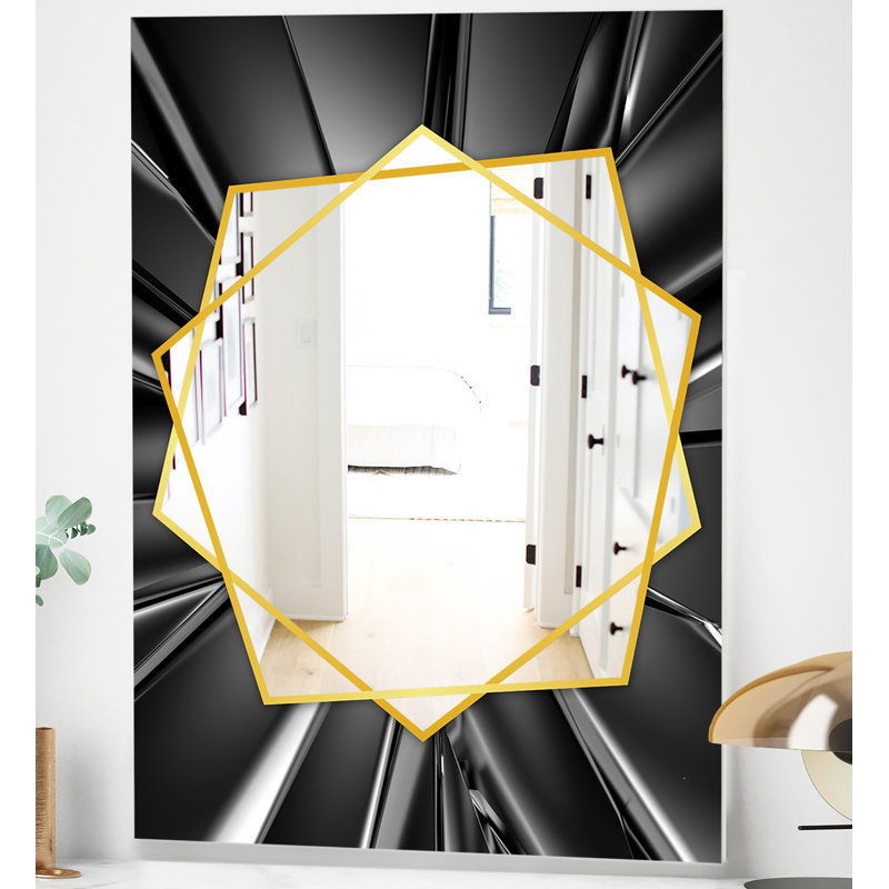 Miroir mural futuriste en cristal, H 24 po x l 32 po