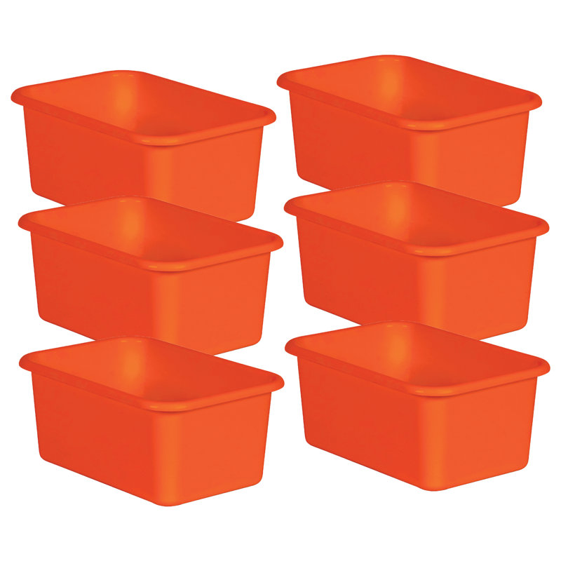 Ensemble de bacs en plastique, Orange, H 7,75 po x l 11,38 po x P 5 po