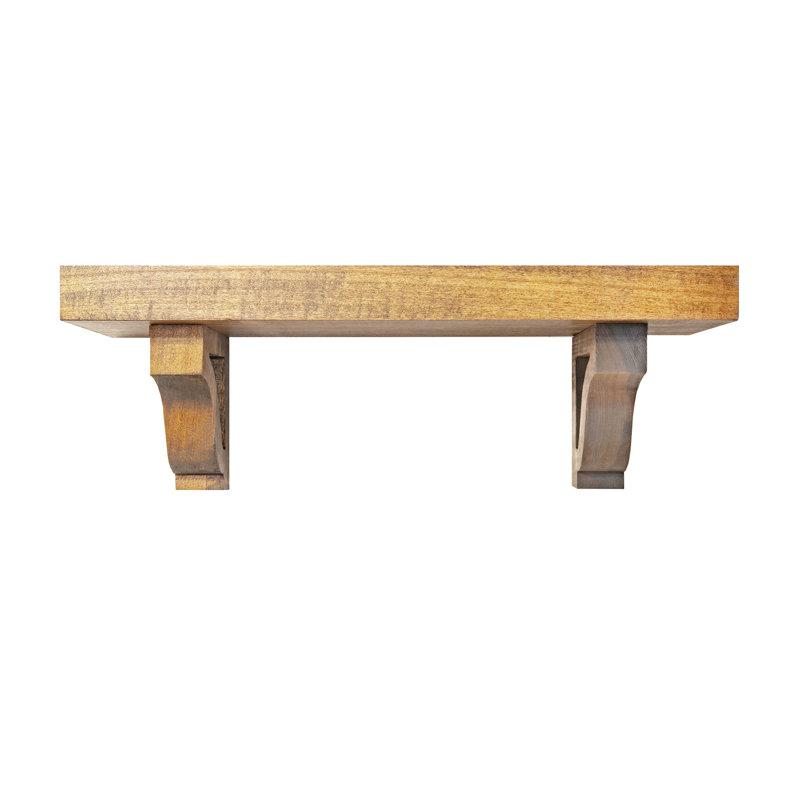 Rayne Shelves/W Corbels, 7" H x 29" W x 4.5" D, Brown