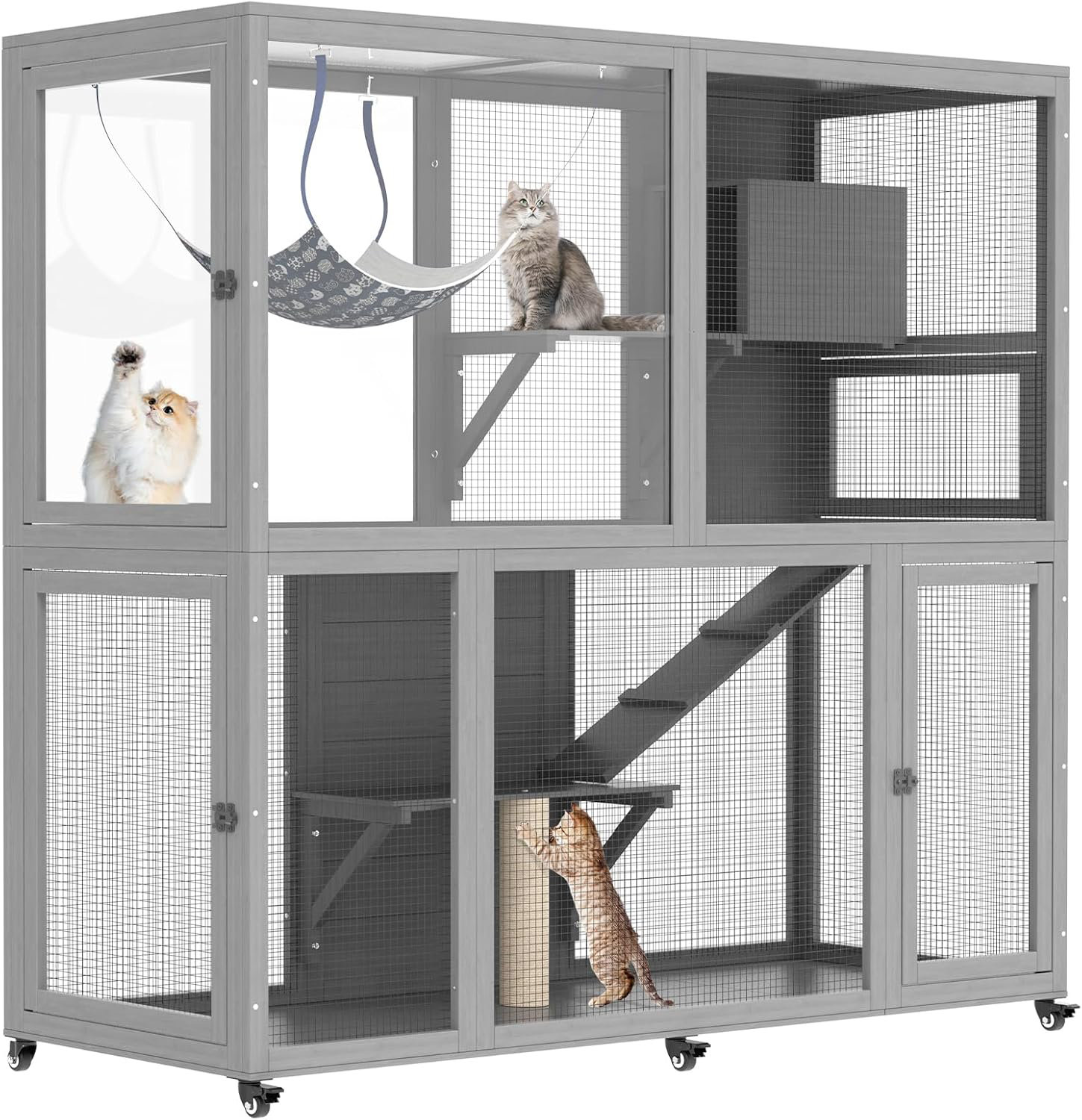 Tucker Murphy Pet™ Catio Indoor Cat Enclosure, 2-Tier Large Catio with ...