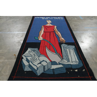 One-of-a-Kind 5'4x11'10 1960s Wool Area Rug