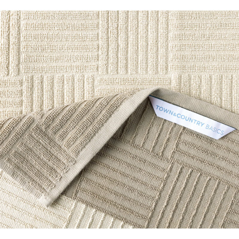Gray Basketweave Terry Cotton Kitchen Towel Set, 16" x 28"