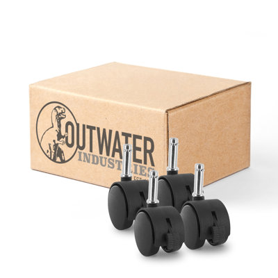 2in. Black Nylon Swivel Hooded Samson Twin Wheel Caster with Brake
