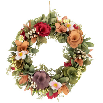 Faux Pansy Wood 10'' Wreath