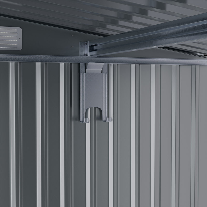 Barnouski 12ft W x 4ft D Apex Metal Tool Shed with Lean-to