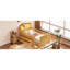Lit mezzanine simple avec compartiments de rangement à DEL et pratiques pour «Low Handy» - pin massif-290375869