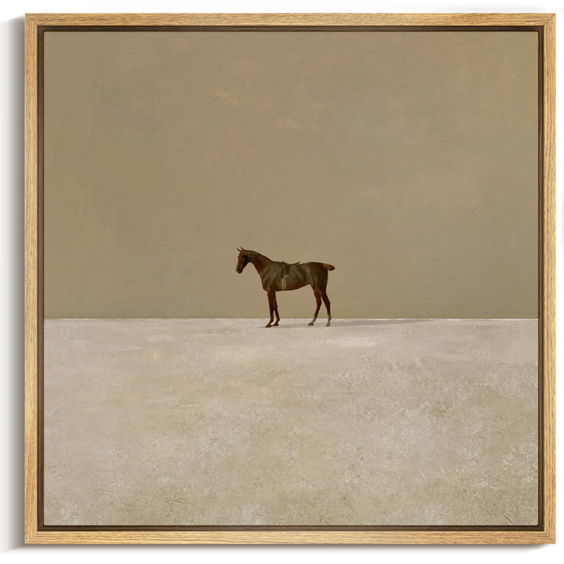 «Lone Horse In Vast», reproduction d'art sur toile, Toile naturelle, H 24 po x l 24 po