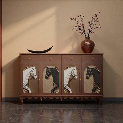 Vintage Solid Wood Entryway Storage Cabinet