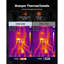 Caméra thermique, super résolution 320 x 240 TISR, caméra à imagerie thermique avec caméra visuelle 2MP, résolution infrarouge 256 x 192, taux de rafraîchissement de 25 Hz, 4 ° F à 1022 ° F, 4 modes d'image et 6 palettes de couleurs