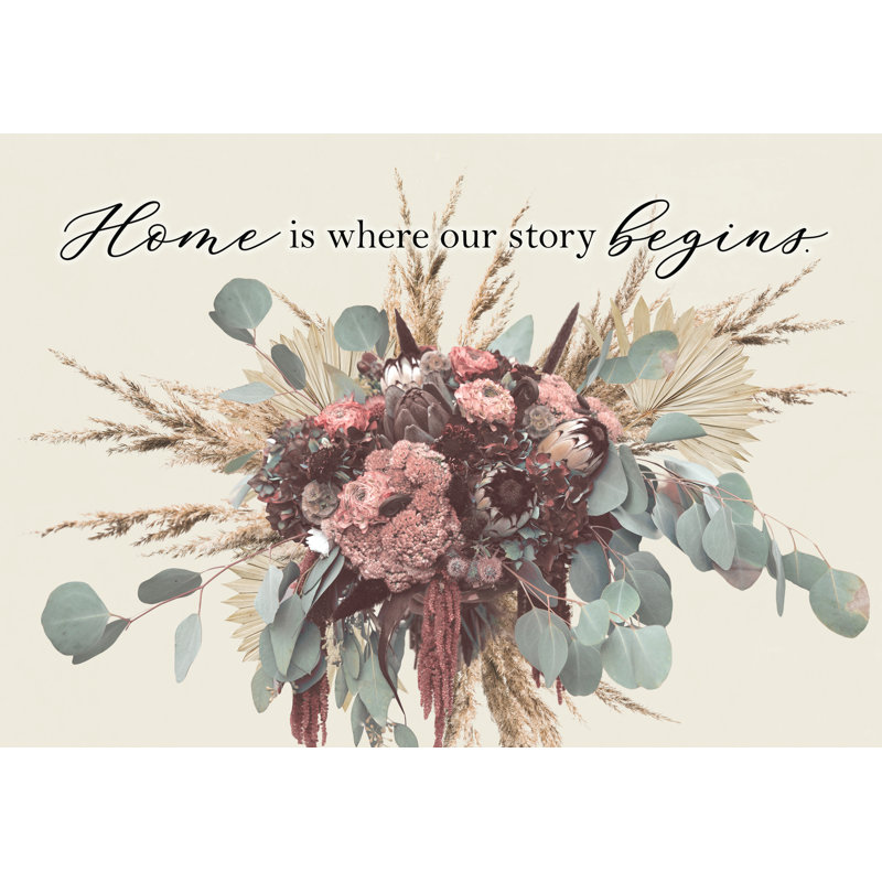 Boho Flower Arrangement Home Story - Wrapped Canvas Art Prints, 30cm H x 46cm W