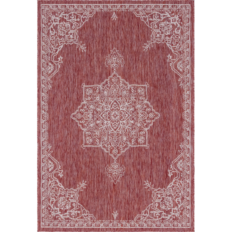 Cowger Oriental Indoor / Outdoor Rug, Rectangle 6'1" x 9'