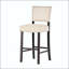 Ensemble de 2 tabourets de bar rembourrés avec décoration de rivets, structure en bois et coussin éponge