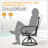 Patio Dining Set with  Aluminum Dining Table and Sunbrella Swivel Rocking Dining Chairs (Set of 9)-112292496-112292498