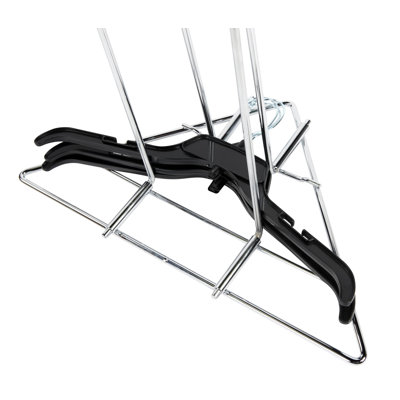 Chrome Clothing Hanger Holder (Fits 50-75 Hangers) – Lightweight And Portable Laundry Room And Retail Hanger Organizer Stacker – For Adult Size Hangers