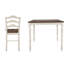 Table de salle à manger 5 pièces à hauteur de comptoir, table en chêne avec 4 chaises à dossier, bois blanc, design pour la cuisine et la pièce