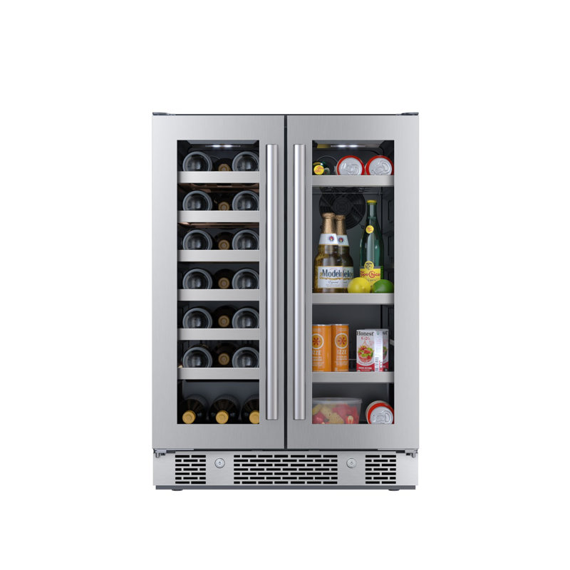 Stainless Steel Dual Zone 21-Bottle 64-Can Beverage Center