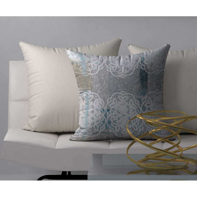Housse de coussin carré amusant et encart, H 24 po x l 24 po