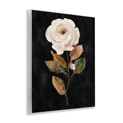 "Rose blanche sur fond noir" par Livi Finn