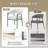 Greige Dining Chairs with Arm and Metal Legs, Upholstered Accent Chair for Kitchen, Living Room, Vanity-1716809787